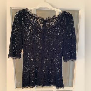 Babaton Black Lace Peplum Top